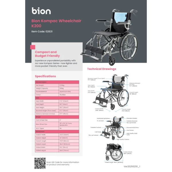 my-11134207-7rasg-m66ic9c39nfs47 Bion Kompac Wheelchair K200
