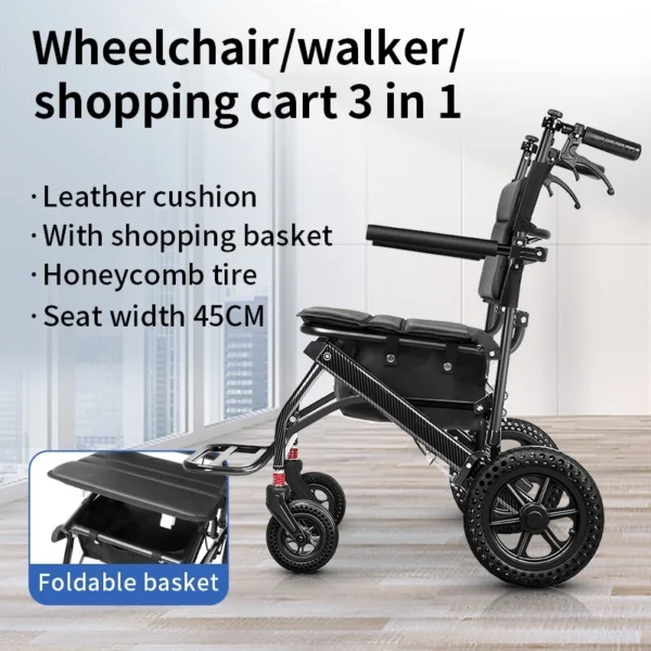 cn-11134207-7ras8-m1gp3y5iew4tfa 3 in 1 Lightweight Rollator Walker with Shopping Cart